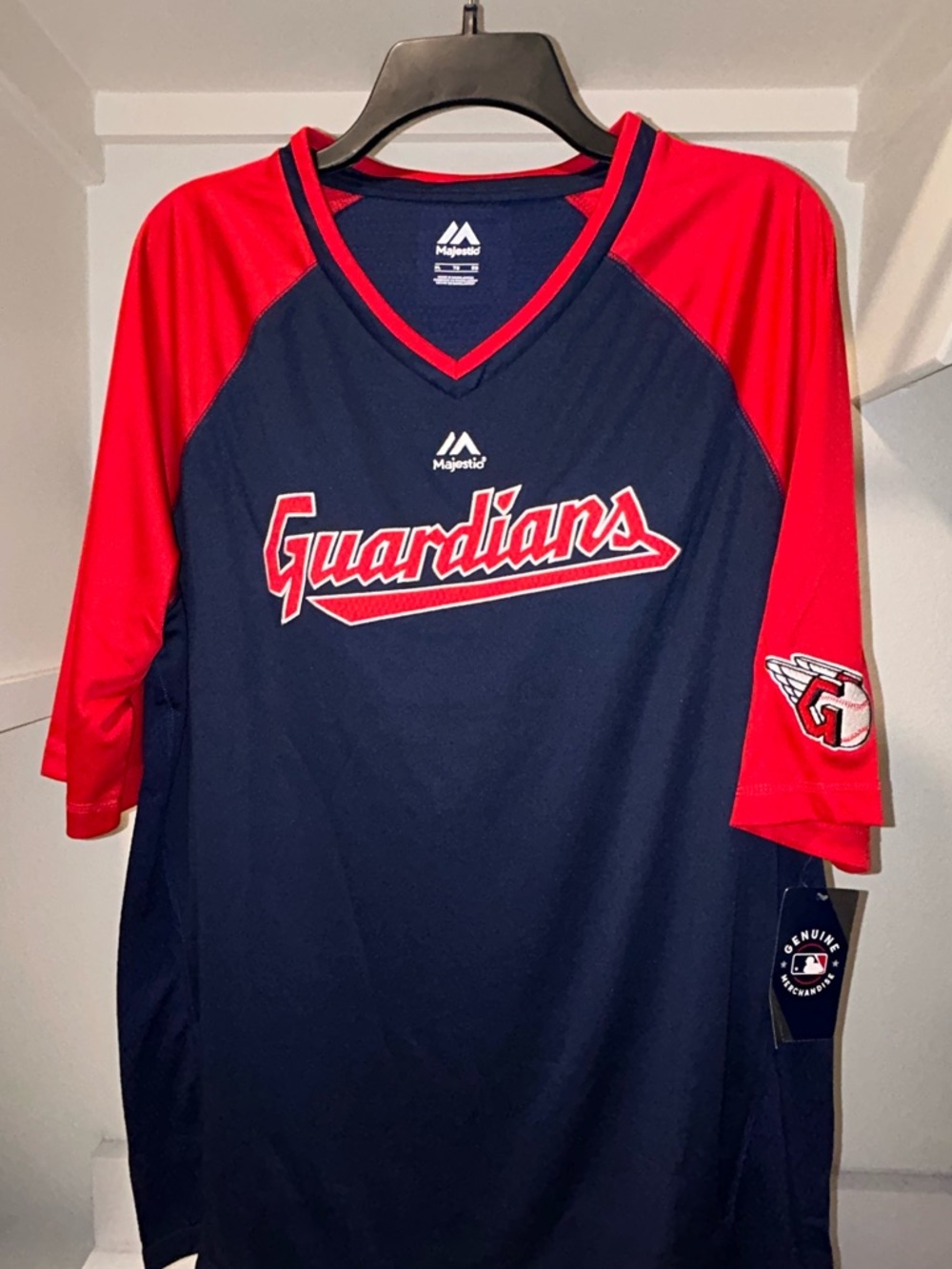 ⚾️🏟️ Cleveland Guardians V-Neck MLB Baseball Polyester Shirt 🏟️⚾️